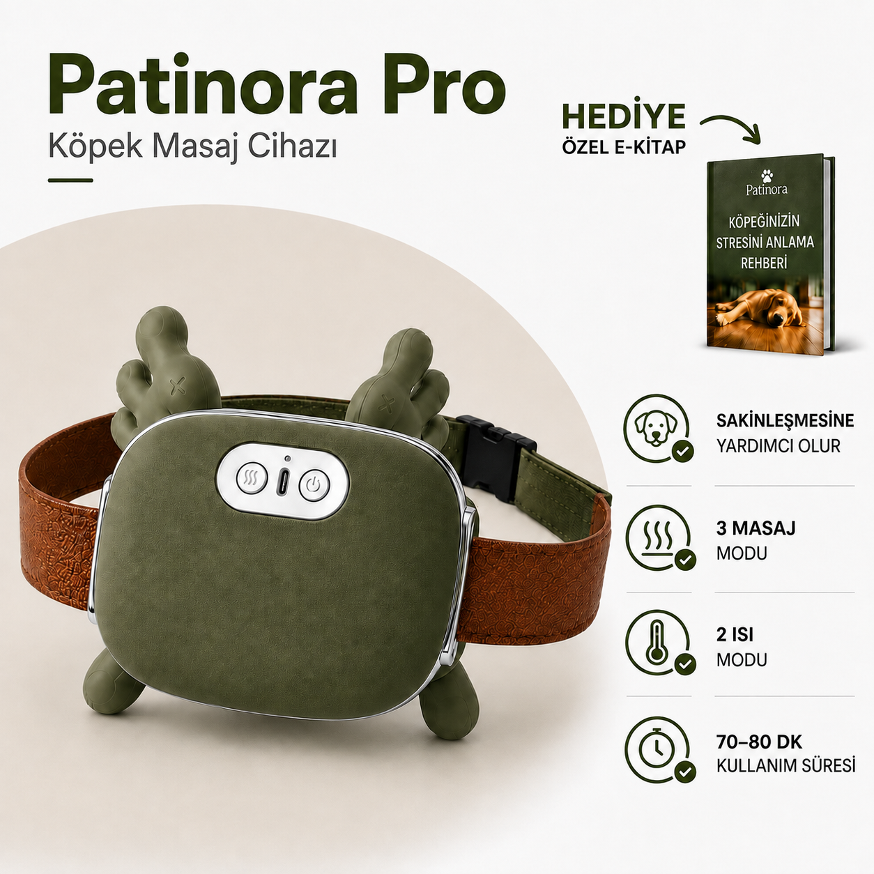 Patinorra-Isıtmalı Evcil Hayvan Masaj Cihazı